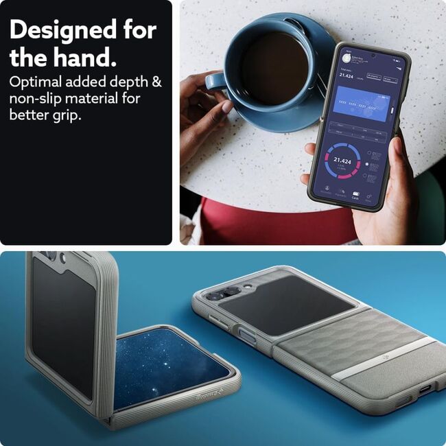 Husa Samsung Galaxy Z Flip 5 Spigen Caseology Parallax, gri