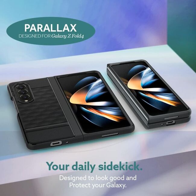 Husa Samsung Galaxy Z Fold 5 Spigen Caseology Parallax, negru