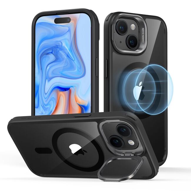 Husa pentru  iPhone 15 Plus - ESR Classic Hybrid HaloLock cu Magsafe si Kickstand - negru