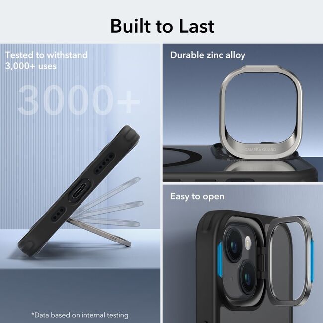 Husa pentru  iPhone 15 Plus - ESR Classic Hybrid HaloLock cu Magsafe si Kickstand - negru