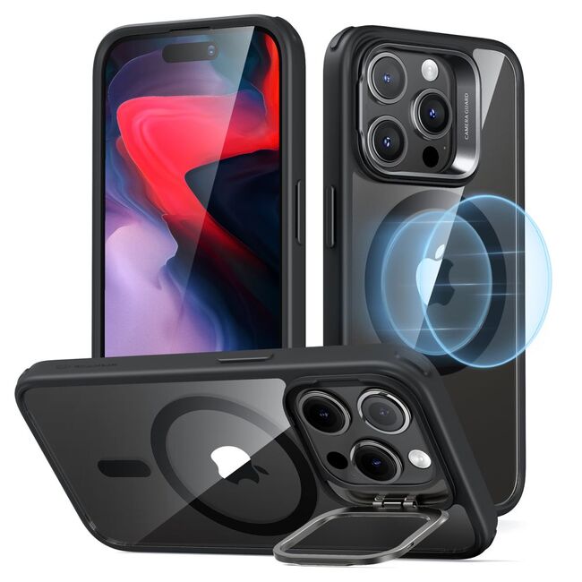 Husa pentru  iPhone 15 Pro - ESR Classic Hybrid HaloLock cu Magsafe Kickstand - negru