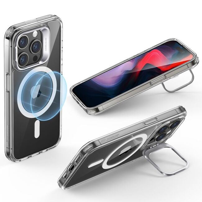 Husa pentru  iPhone 15 Pro - ESR Classic Hybrid HaloLock cu Magsafe Kickstand - transparent