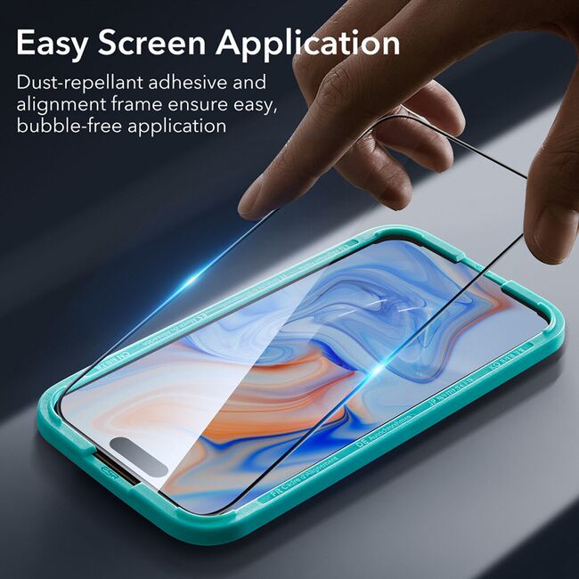 Folie sticla iPhone 15 ESR Screen Shield, transparenta