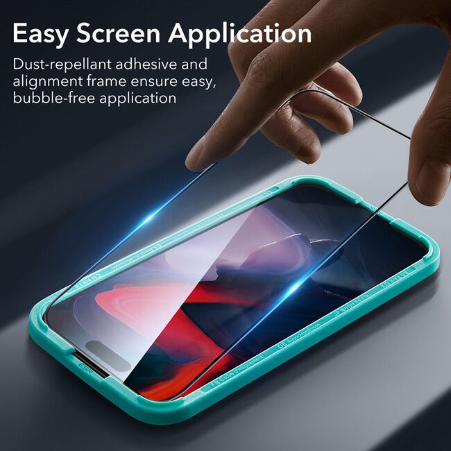 Folie sticla iPhone 15 Pro ESR Screen Shield, transparenta