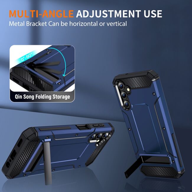 Husa antisoc Samsung Galaxy A14 5G Techsuit Hybrid Armor Kickstand, albastru