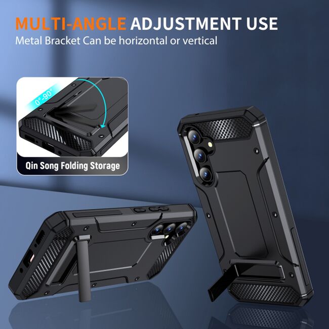 Husa antisoc Samsung Galaxy A34 5G Techsuit Hybrid Armor Kickstand, negru