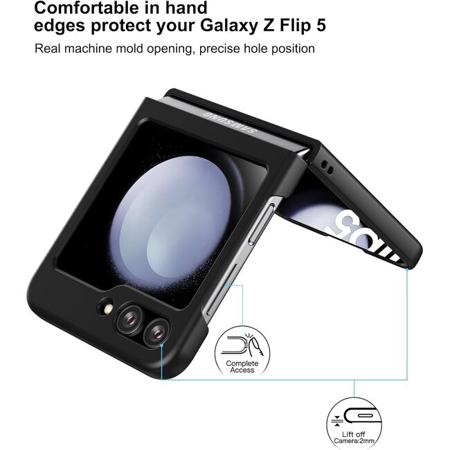 Husa Samsung Galaxy Z Flip 5 - soft edge silicone - negru