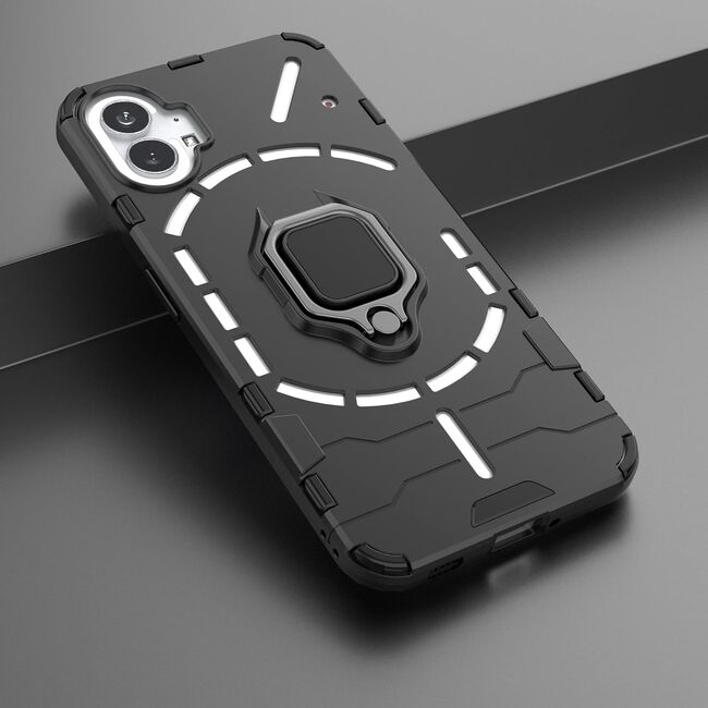 Husa pentru Nothing Phone 2 cu inel Armor Kickstand Tough Rugged Cover (negru)