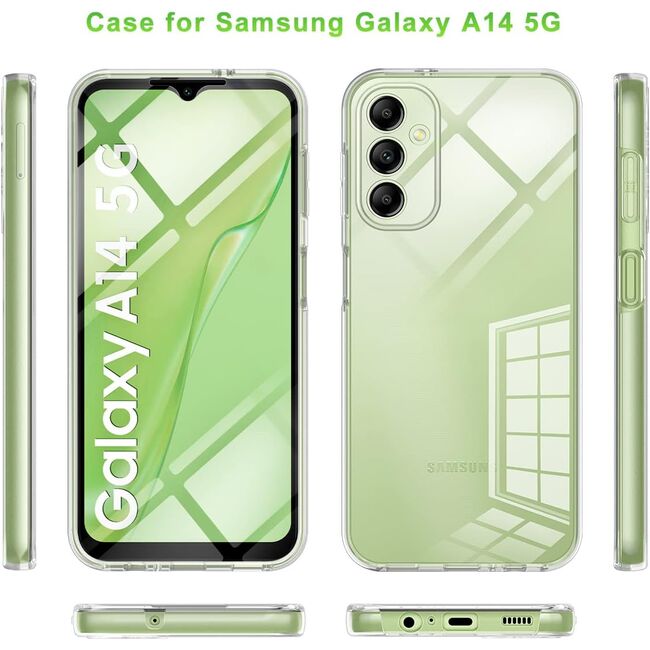 Pachet 360: Husa cu folie integrata pentru Samsung Galaxy A14 Cover360, transparent