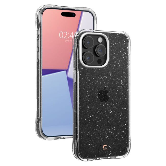 Husa iPhone 15 Pro Spigen Cyrill Cecile, Glitter Clear