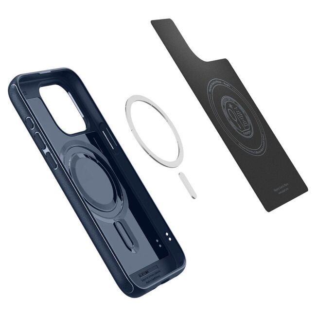 Husa iPhone 15 Pro Max Spigen Mag Armor MagSafe, albastru