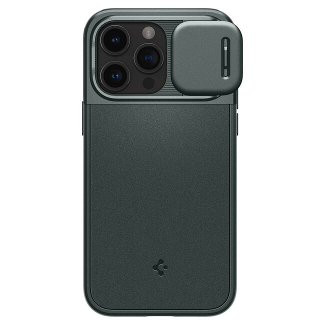 Husa iPhone 15 Pro Spigen Optik Armor, verde