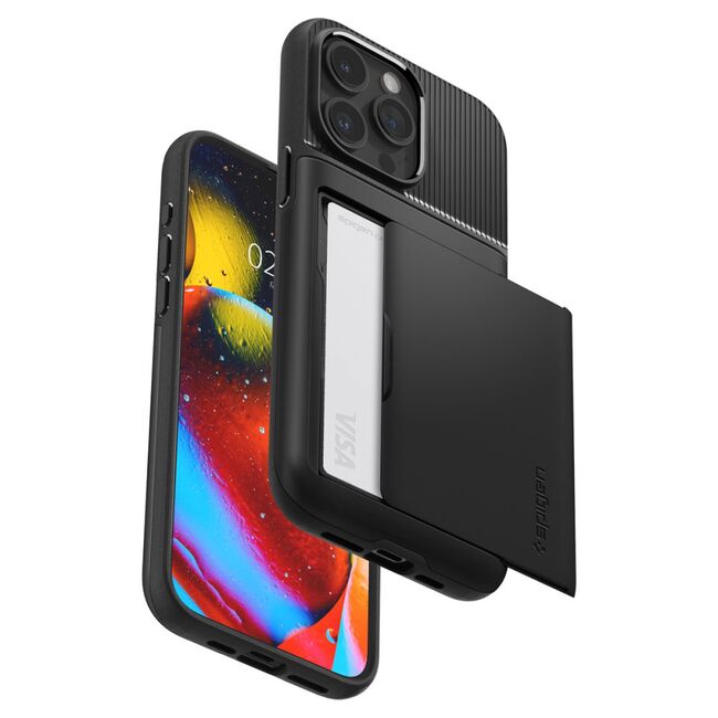 Husa iPhone 15 Pro Spigen Slim Armor CS, negru