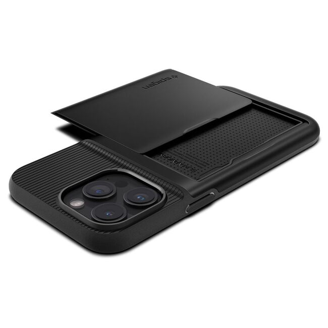 Husa iPhone 15 Pro Spigen Slim Armor CS, negru