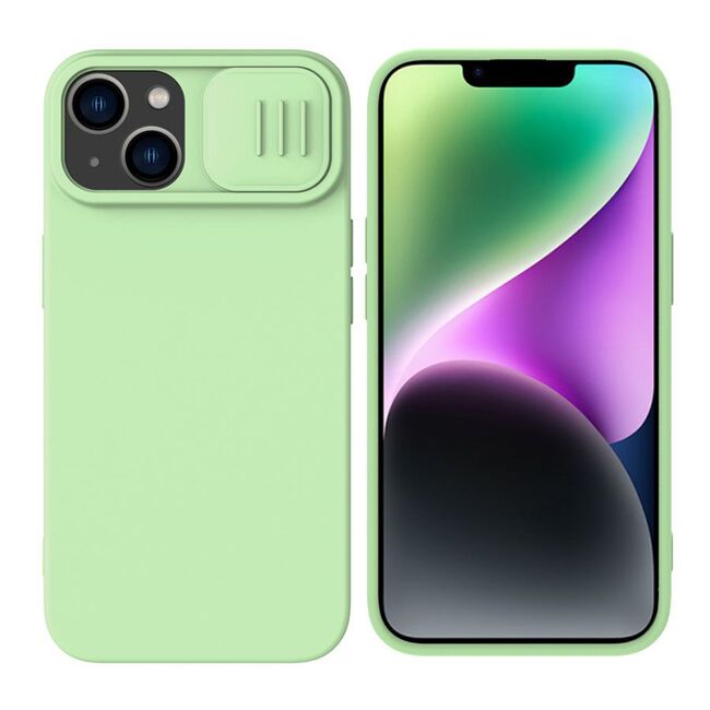 Husa iPhone 15 Plus Nillkin CamShield Silky MagSafe, verde