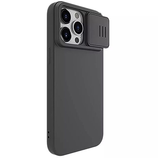 Husa iPhone 15 Pro Max Nillkin CamShield Silky MagSafe, negru