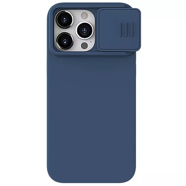 Husa iPhone 15 Pro Max Nillkin CamShield Silky MagSafe, albastru