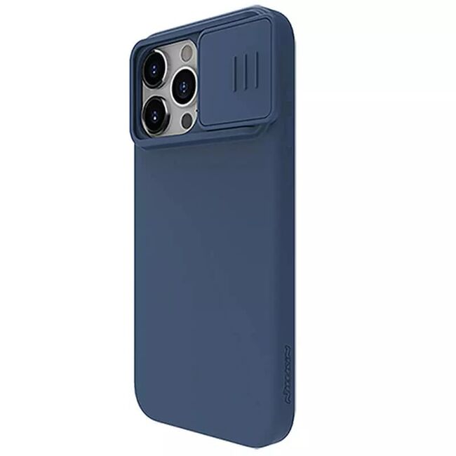 Husa iPhone 15 Pro Max Nillkin CamShield Silky MagSafe, albastru