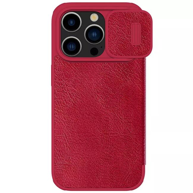 Husa iPhone 15 Pro Nillkin QIN Pro Leather, rosu