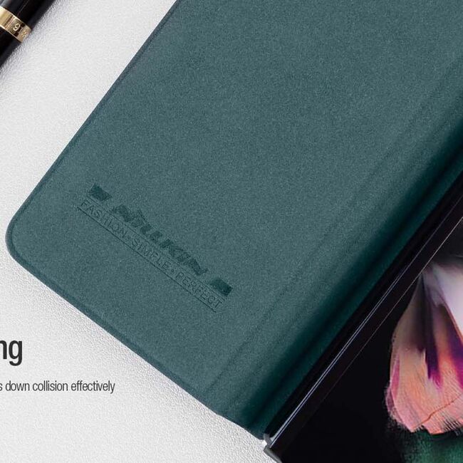 Husa Samsung Galaxy Z Fold 5 Nillkin QIN Pro Leather, verde