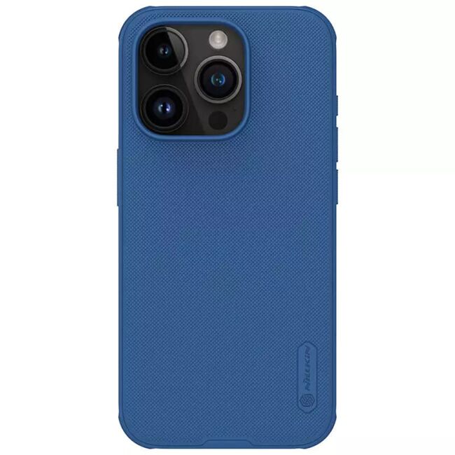 Husa iPhone 15 Pro Nillkin Super Frosted Shield Pro, albastru