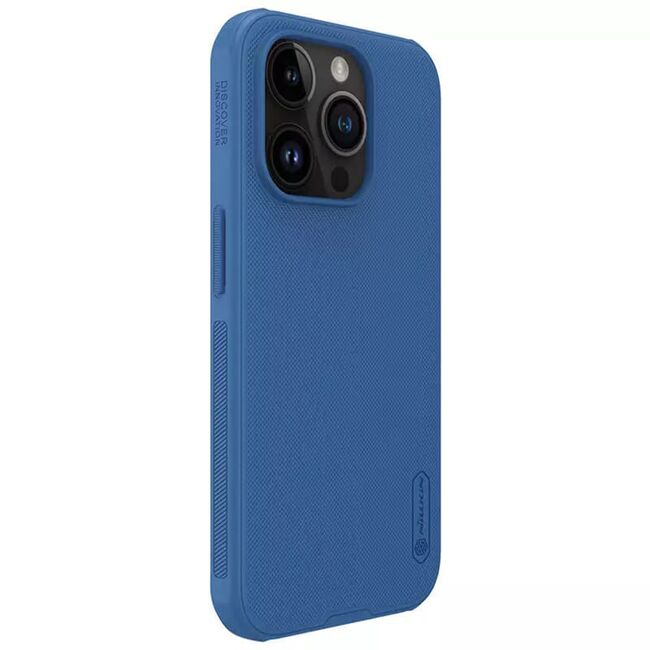 Husa iPhone 15 Pro Nillkin Super Frosted Shield Pro, albastru