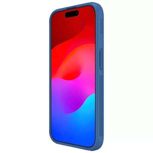 Husa iPhone 15 Pro Nillkin Super Frosted Shield Pro, albastru