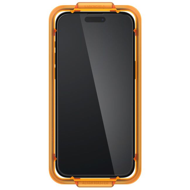 [Pachet 2x] Folie sticla iPhone 15 Pro Max Spigen Glas.tR Align Master, negru
