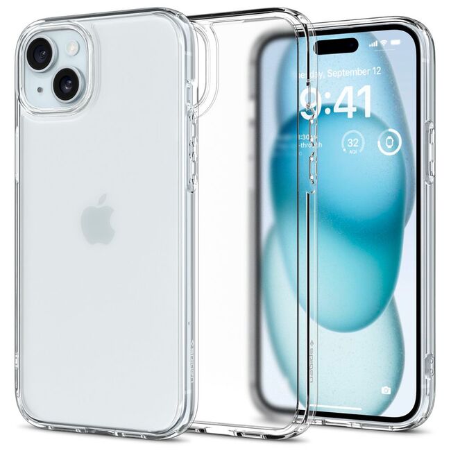 Husa iPhone 15 Spigen Ultra Hybrid, transparenta mata