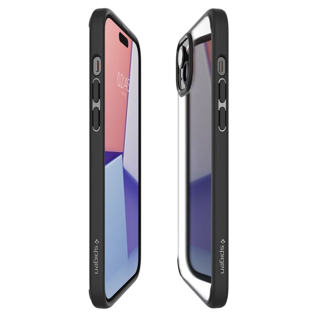 Husa iPhone 15 Plus Spigen Ultra Hybrid, transparent-negru