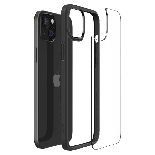 Husa iPhone 15 Plus Spigen Ultra Hybrid, transparent-negru