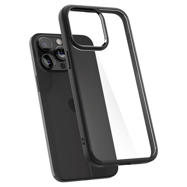 Husa iPhone 15 Pro Max Spigen Ultra Hybrid, transparent - negru