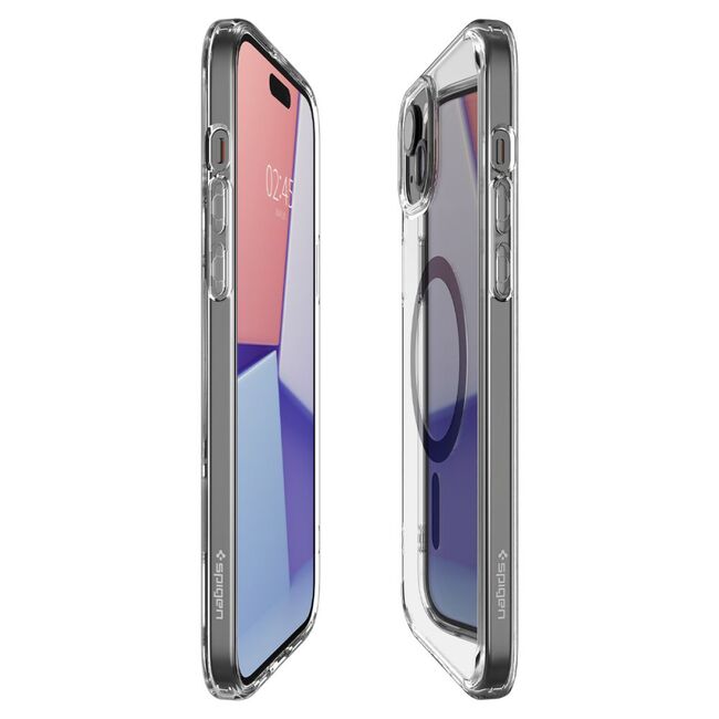 Husa iPhone 15 Spigen Ultra Hybrid MagSafe, transparent-negru