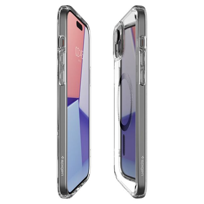 Husa iPhone 15 Spigen Ultra Hybrid MagSafe, transparent - carbon fiber
