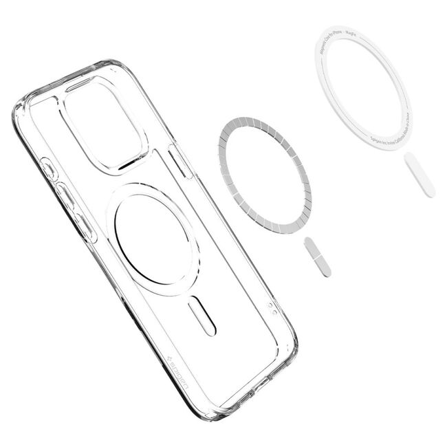 Husa iPhone 15 Pro Max Spigen Ultra Hybrid MagSafe, transparent - alb