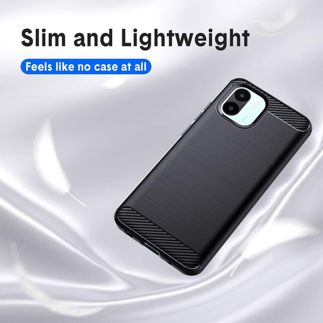 Husa Xiaomi Redmi A1 / A2 Carbon Silicone, negru