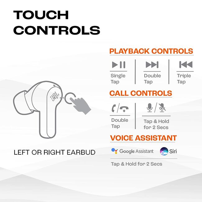 Casti in-ear Bluetooth cu microfon TWS JBL Wave 200, alb