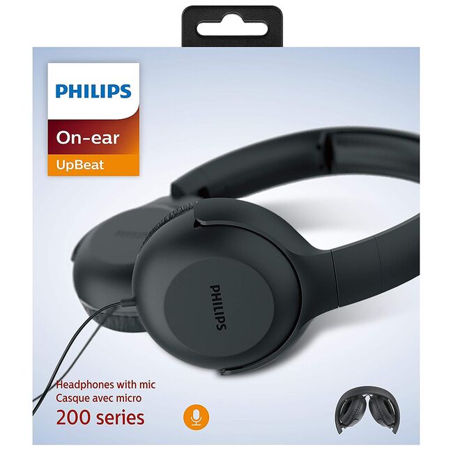 Casti on-ear cu fir, microfon Philips UH201BK/00, negru