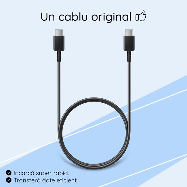 Cablu Samsung tip C, 3A, 1m, negru, bulk, EP-DA705BBEGWW