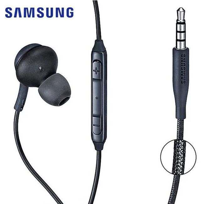 Casti in-ear originale Samsung AKG, microfon, Jack 3.5mm, negru, bulk, EO-IG955BSE