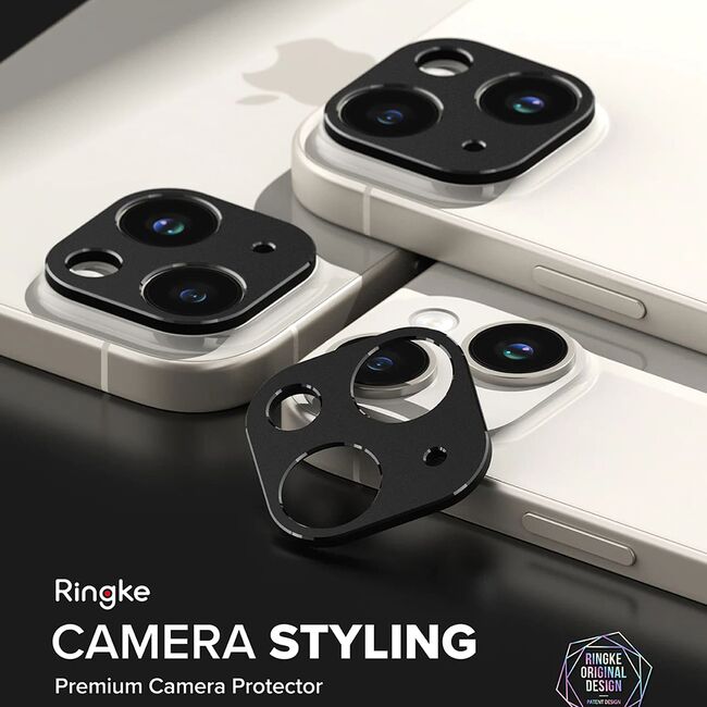 Protectie camera iPhone 15 / 15 Plus Ringke Camera Styling, negru