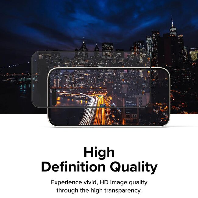 Folie sticla iPhone 15 Plus Ringke Cover Display Tempered Glass, negru