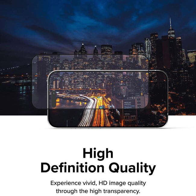 Folie sticla iPhone 15 Pro Ringke Cover Display Tempered Glass, negru
