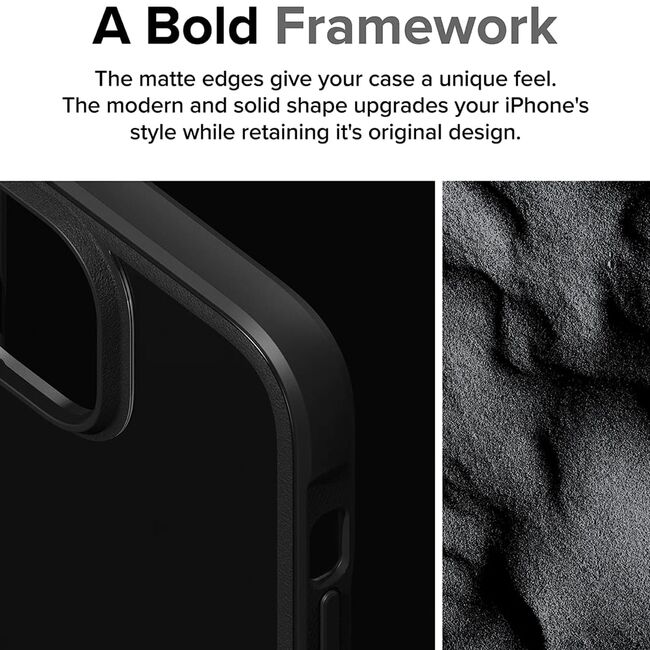 Husa iPhone 15 Plus Ringke Fusion Bold, transparent - negru