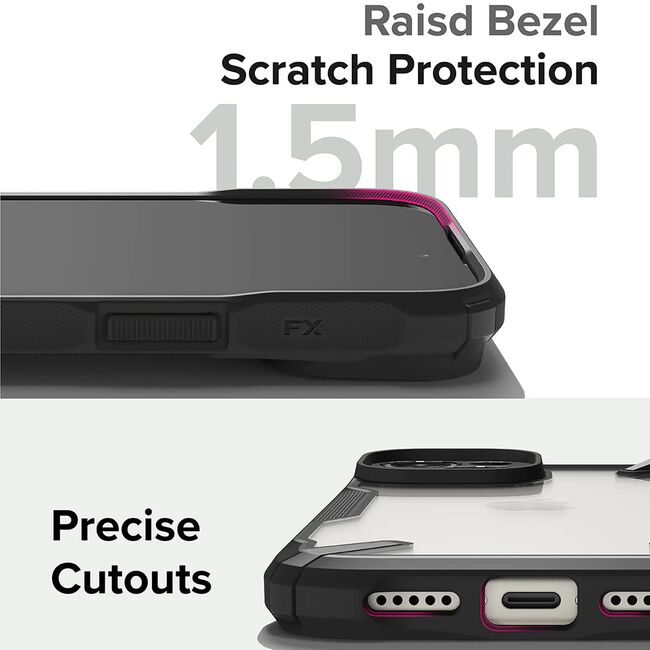 Husa iPhone 15 Plus Ringke Fusion X, negru