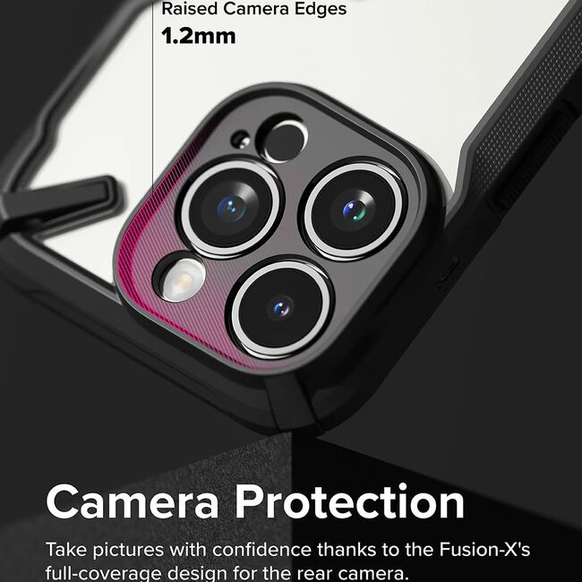 Husa iPhone 15 Pro Ringke Fusion X, negru