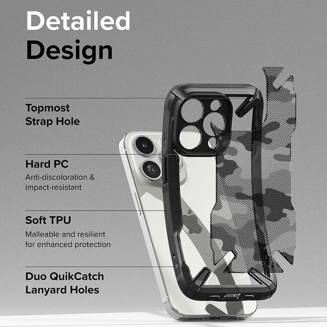 Husa iPhone 15 Pro Max Ringke Fusion X Design, camo black