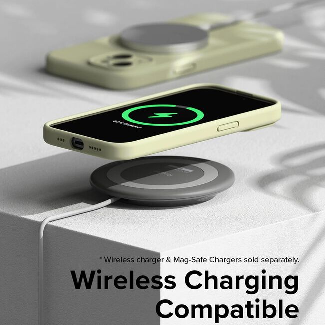Husa iPhone 15 cu MagSafe Ringke Silicone Magnetic, sunny lime