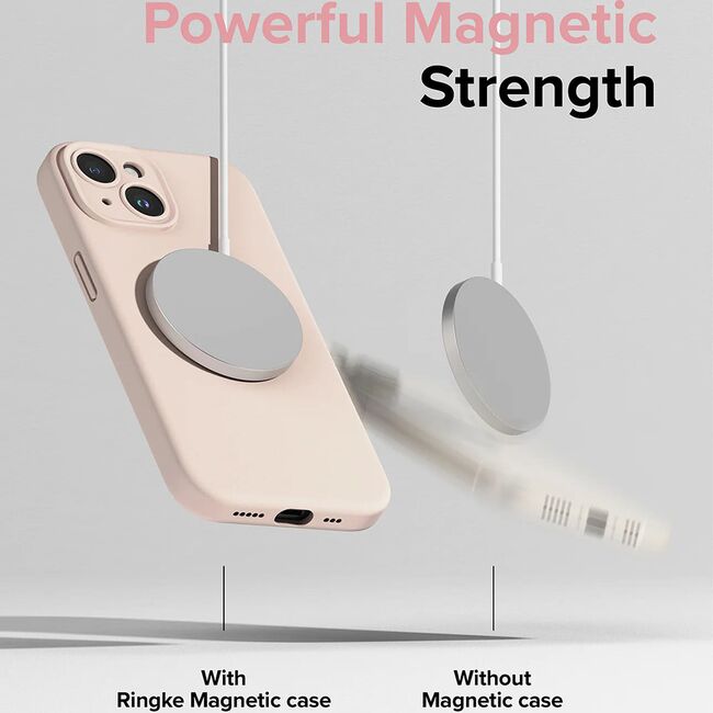 Husa iPhone 15 Plus cu MagSafe Ringke Silicone Magnetic, sunny lime