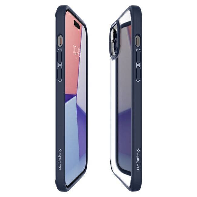 Husa iPhone 15 Spigen Ultra Hybrid, clear - navy blue